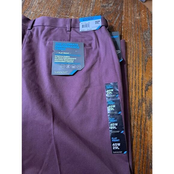 New 40x29 Savane Sassafras Ultimate Performance Chino Pants Stretch No Iron NWT - Picture 4 of 9